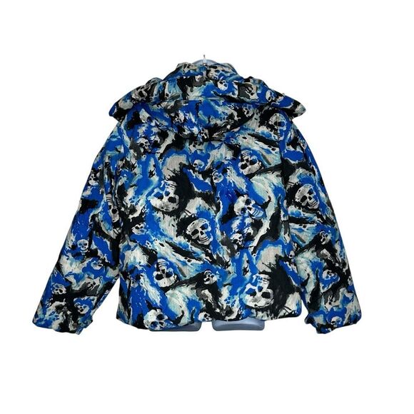 ERL Blue Skull Padded Puffer Jacket with Hood | L - Picture 5 of 13
